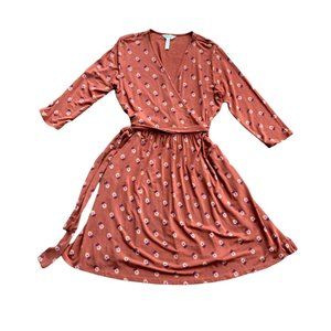 Matilda Jane women's dress size M rust faux wrap knit soft